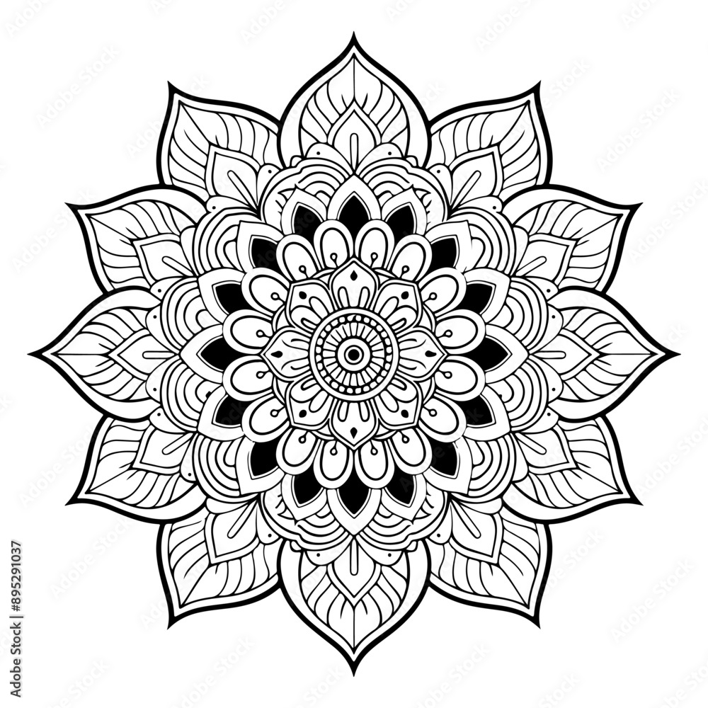 Ornamental luxury mandala pattern. Circular pattern in the form of a mandala. Henna tatoo mandala. Mehndi style. Coloring book page. Ornamental luxury mandala pattern. Circular pattern in the form of a mandala. Henna tatoo mandala. Mehndi style. Coloring book page.
