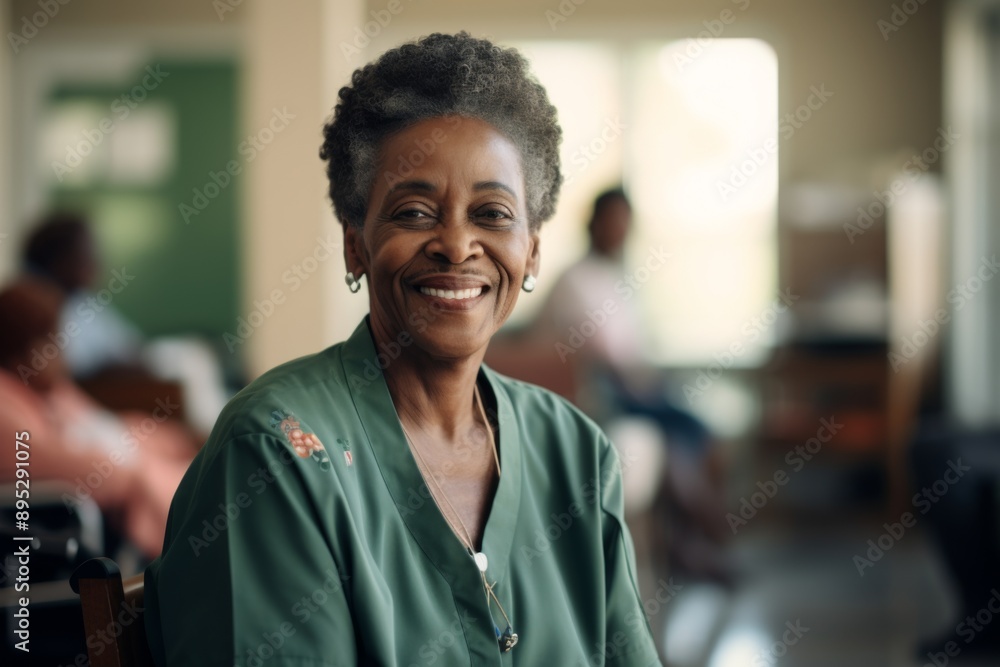 Portrait of a smiling senior woman in nursing home Portrait of a smiling senior woman in nursing home