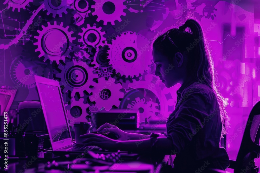 A person working on a laptop computer, A person working on a laptop computer,