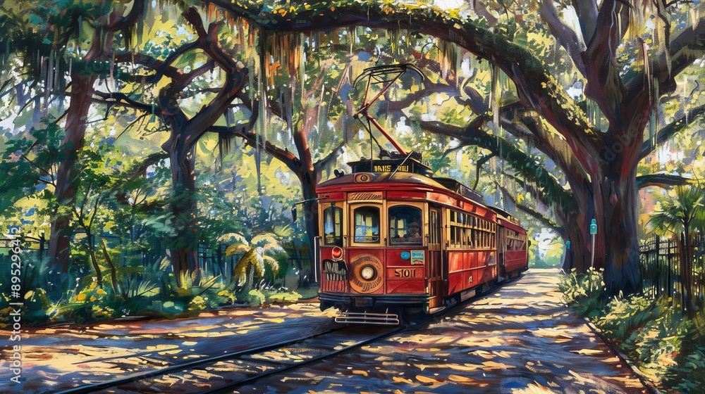 New Orleans Street Cars in Canal Street
