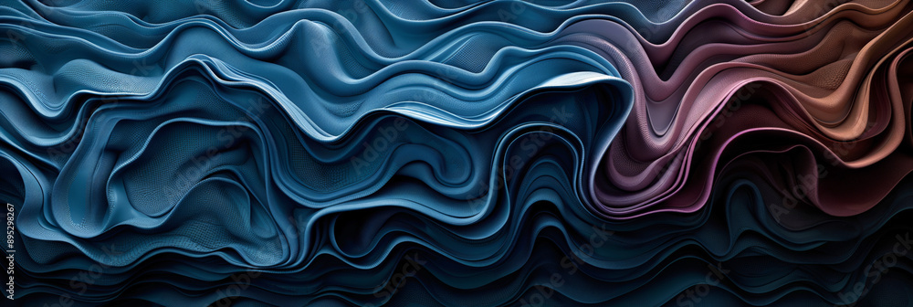 Fototapeta premium Vibrant 3d fabric abstract dynamic background fluid motion, swirling patterns, rich blend of colors. AI generated