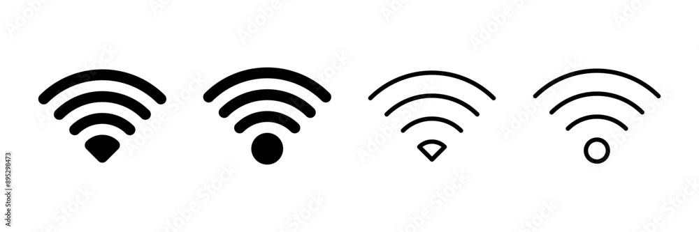 WIFI Icon vector isolated on white background. signal vector icon. Wireless and wifi icon or sign for remote internet access WIFI Icon vector isolated on white background. signal vector icon. Wireless and wifi icon or sign for remote internet access