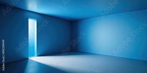 Wallpaper Mural Minimal architecture background of a blue room interior fragment with a dark corner, blue, room, interior, fragment Torontodigital.ca