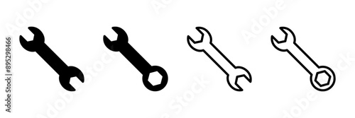 wrench icon vector isolated on white background. Wrench vector icon. Spanner symbol