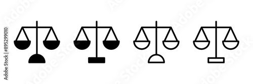 Scales icon vector isolated on white background . Law scale icon. Justice sign