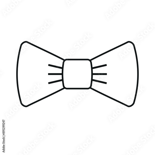 Vector flat outline bowtie isolated on white background