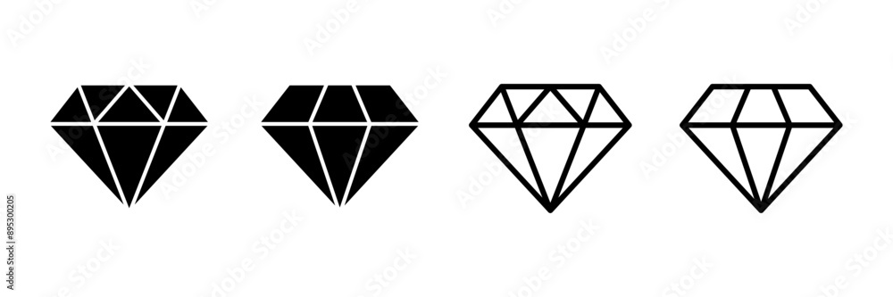 Diamond icon vector isolated on white background. Diamond vector icon. Gemstone symbol Diamond icon vector isolated on white background. Diamond vector icon. Gemstone symbol