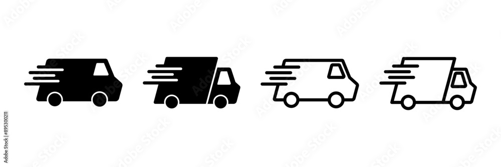 Delivery Icon vector isolated on white background. Fast Delivery Icon. Fast shipping delivery truck. Truck icon delivery Delivery Icon vector isolated on white background. Fast Delivery Icon. Fast shipping delivery truck. Truck icon delivery
