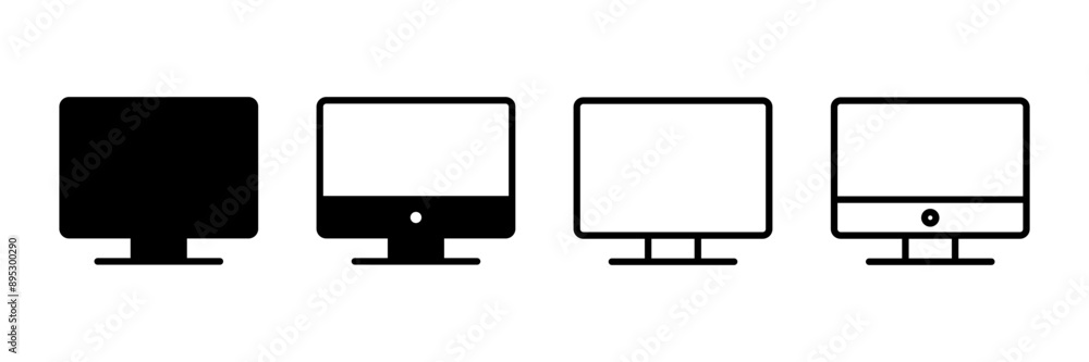 Computer icon vector isolated on white background. PC Icon vector. Computer monitor icon. Flat PC symbol Computer icon vector isolated on white background. PC Icon vector. Computer monitor icon. Flat PC symbol