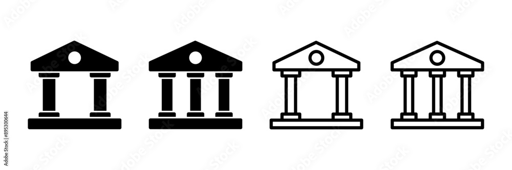 Bank icon vector isolated on white background. bank vector icon, museum, university Bank icon vector isolated on white background. bank vector icon, museum, university