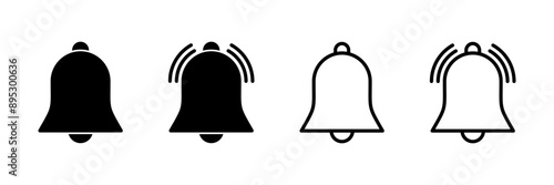 Bell Icon vector isolated on white background. Notification symbol. Bell vector icon