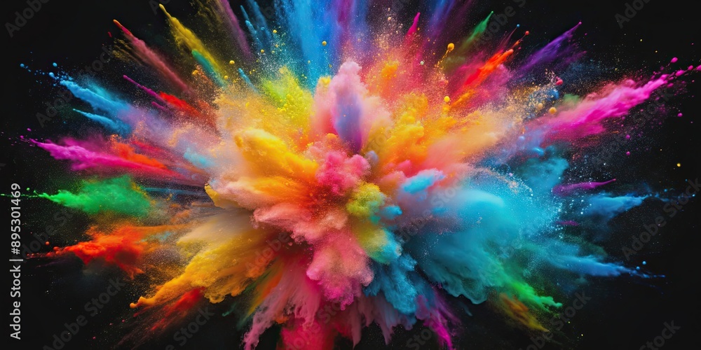Explosive bursts of vibrant colors against a dark background, creating a dramatic and dynamic effect, explosive, bursts Explosive bursts of vibrant colors against a dark background, creating a dramatic and dynamic effect, explosive, bursts