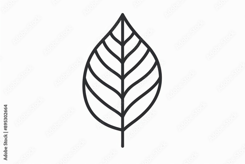 Serene outline of a leaf, embodying the essence of nature's beauty Serene outline of a leaf, embodying the essence of nature's beauty