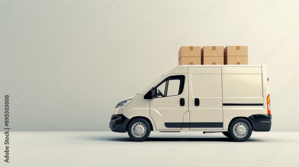Delivery order service company transportation box business background with van truck. Delivery order service company transportation box business background with van truck.