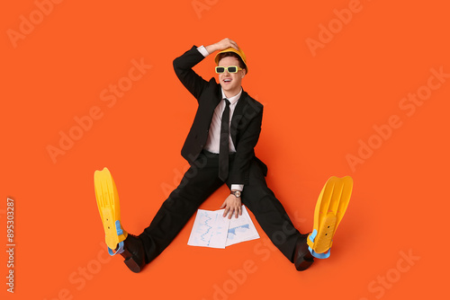 Office worker in sunglasses...