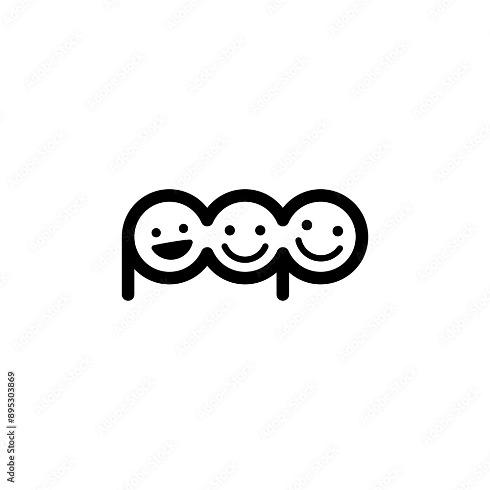 Letter POP and happy logo concept vector icon Letter POP and happy logo concept vector icon