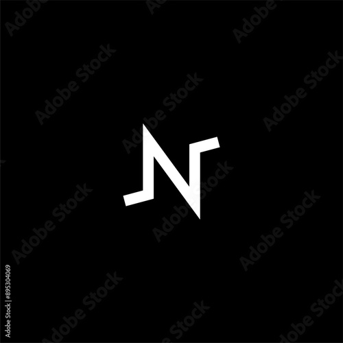 Letter N and EKG or pulse logo concept vector icon