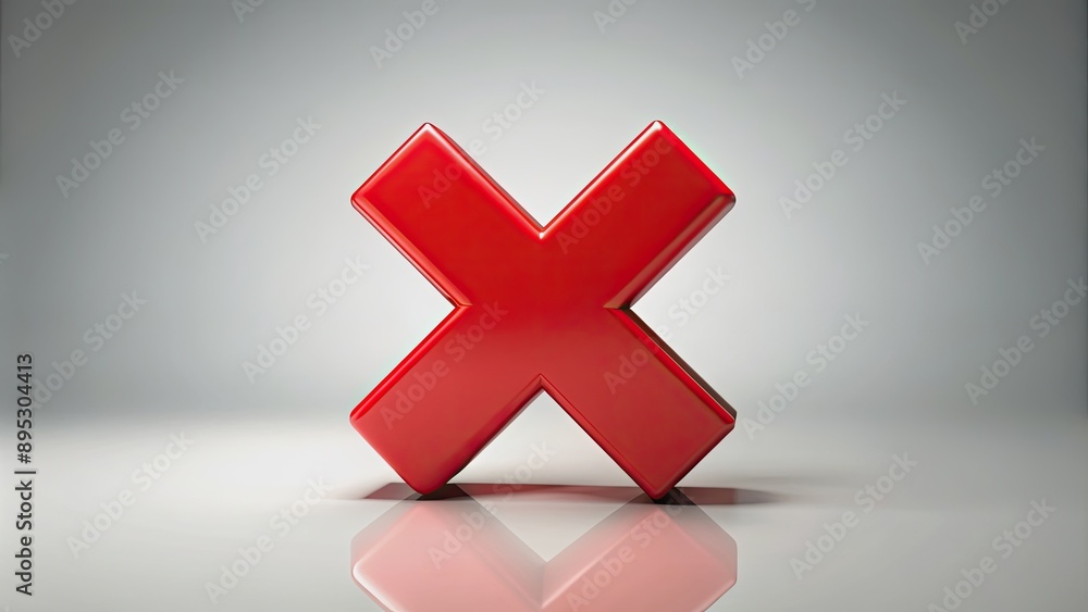 Obraz premium Red cross mark symbolizing rejection or error on a background, cross, mark, rejection, error, wrong, reject, fail, deny