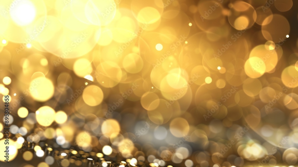 A blurry image of gold and silver circles with a yellow background A blurry image of gold and silver circles with a yellow background
