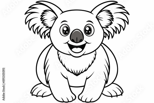 Funny Koala Vector Illustration, Cartoons, Clipart, and Line Art Design on White Background, Funny Koala vector illustration, cartoon, clipart, and line art design on a white background photo