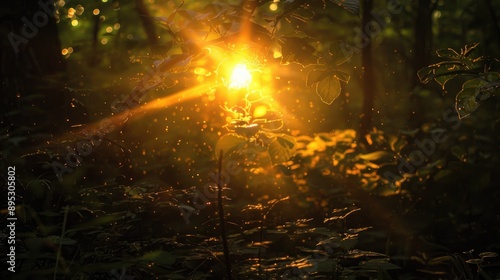 Sun flare in a dark setting