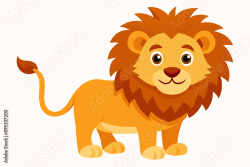 Funny Lion Vector Illustration with White Background Cartoons, Clipart, and Line Art Design, Funny lion vector illustration, perfect for cartoons, clipart, and line art designs with white background