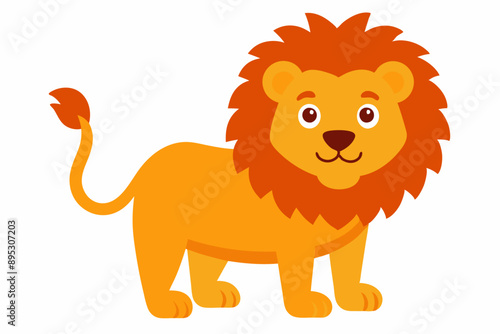 Funny Lion Vector Illustration with White Background Cartoons, Clipart, and Line Art Design, Funny lion vector illustration, perfect for cartoons, clipart, and line art designs with white background photo