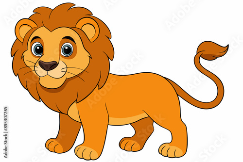 Funny Lion Vector Illustration with White Background Cartoons, Clipart, and Line Art Design, Funny lion vector illustration, perfect for cartoons, clipart, and line art designs with white background