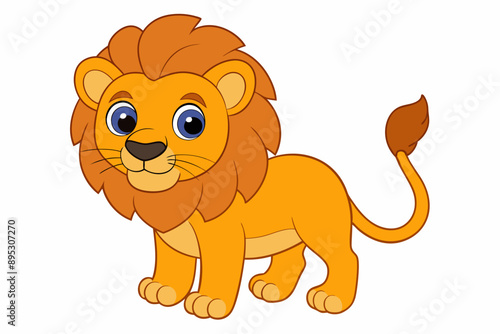 Funny Lion Vector Illustration with White Background Cartoons, Clipart, and Line Art Design, Funny lion vector illustration, perfect for cartoons, clipart, and line art designs with white background