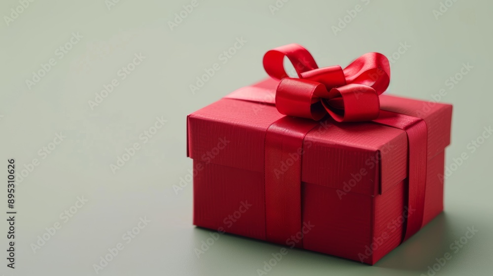 Fototapeta premium A red box with a red bow on top of it