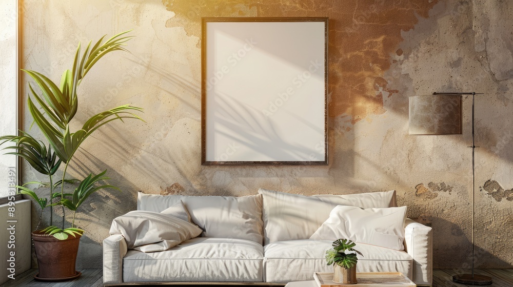 Empty frame mock-up in decor Empty frame mock-up in decor