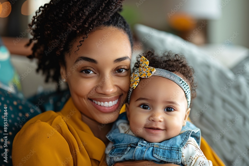 Happy Mother and Baby Daughter Smiling Together. Happy Mother and Baby Daughter Smiling Together.