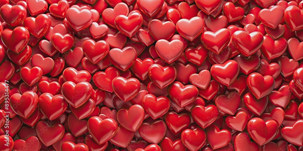 Background filled with red hearts, love, Valentine's Day, romance, passion, affection, emotions, relationships, celebration Background filled with red hearts, love, Valentine's Day, romance, passion, affection, emotions, relationships, celebration