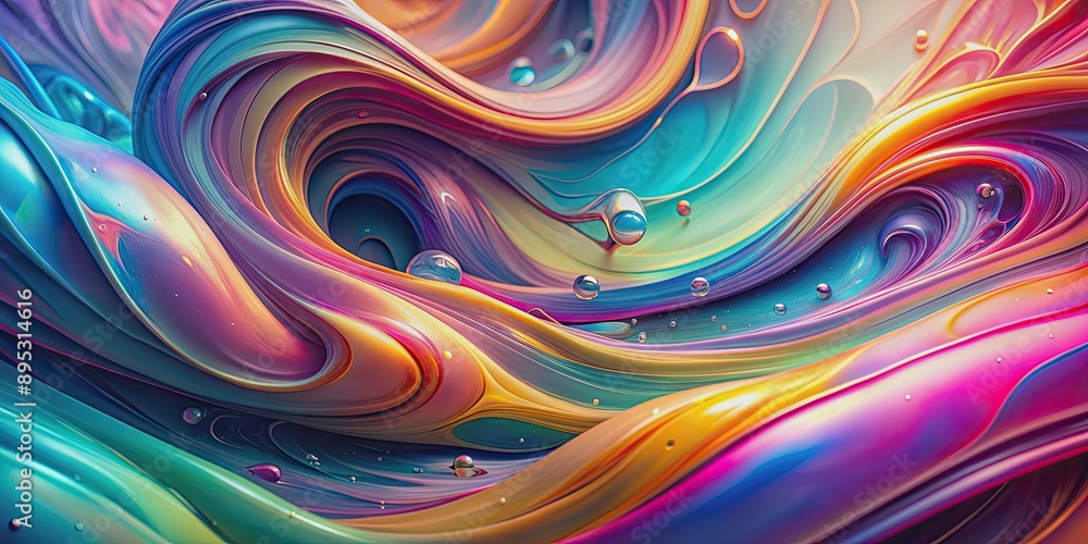 Abstract background with swirling iridescent fluid , colorful, shiny, vibrant, flowing, liquid, rainbow Abstract background with swirling iridescent fluid , colorful, shiny, vibrant, flowing, liquid, rainbow