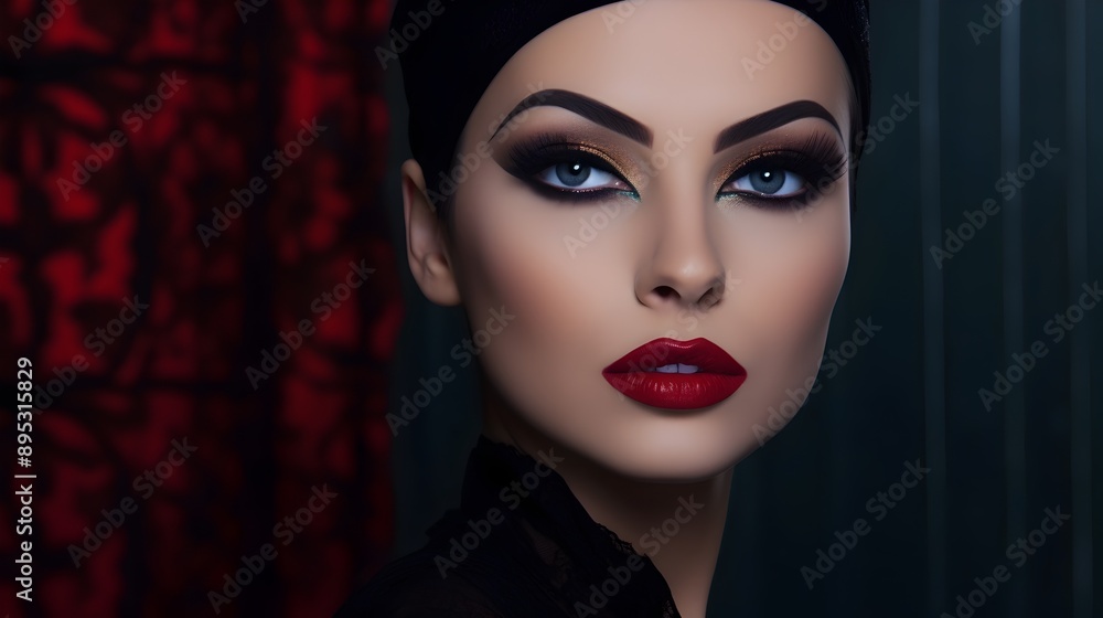 Captivating Glamorous Portrait of a Mysterious and Confident Female Model Captivating Glamorous Portrait of a Mysterious and Confident Female Model
