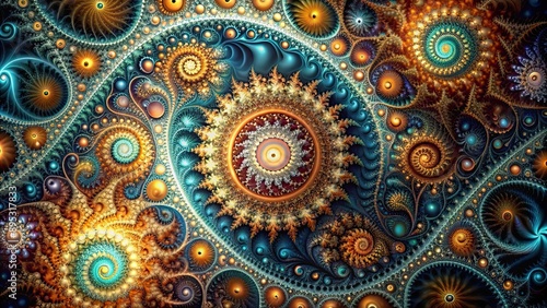 Wallpaper Mural Abstract fractal realms with intricate patterns and infinite complexity, fractal, realm, abstract, intricate Torontodigital.ca