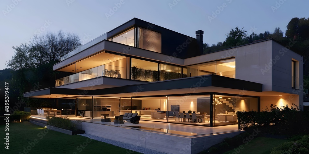 Modern Architecture Home With Large Windows Modern Architecture Home With Large Windows