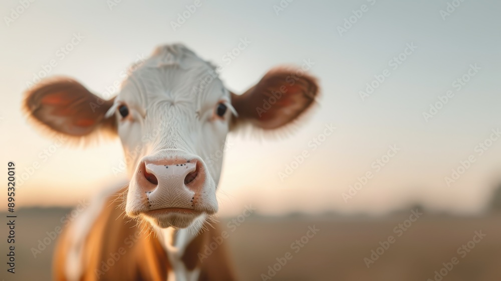 A silhouette of a cow gazing at the camera with a serene sunset as the backdrop, embodying tranquility, nature, and the farm life. A silhouette of a cow gazing at the camera with a serene sunset as the backdrop, embodying tranquility, nature, and the farm life.