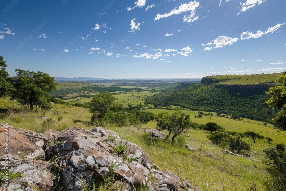View of landscape from Kloppenheim Country Estate, Machadodorp, Province of Mpumalanga, South Africa, Africa - generative ai View of landscape from Kloppenheim Country Estate, Machadodorp, Province of Mpumalanga, South Africa, Africa - generative ai