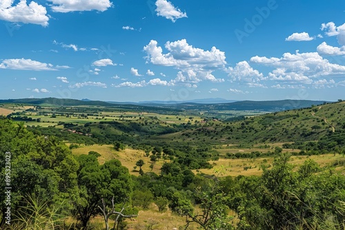 View of landscape from Kloppenheim Country Estate, Machadodorp, Province of Mpumalanga, South Africa, Africa - generative ai