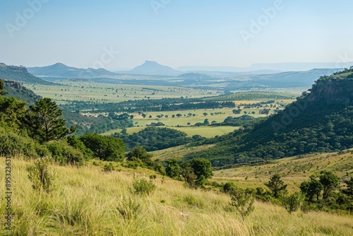 View of landscape from Kloppenheim Country Estate, Machadodorp, Province of Mpumalanga, South Africa, Africa - generative ai
