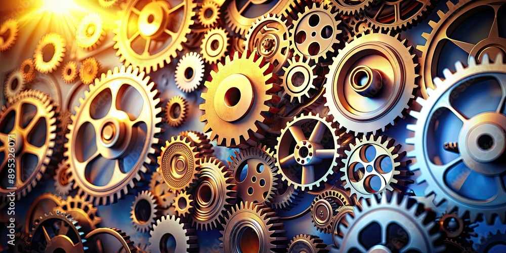 Abstract gears and cogs turning and rotating, mechanical, abstract, industrial, machinery, technology, background Abstract gears and cogs turning and rotating, mechanical, abstract, industrial, machinery, technology, background