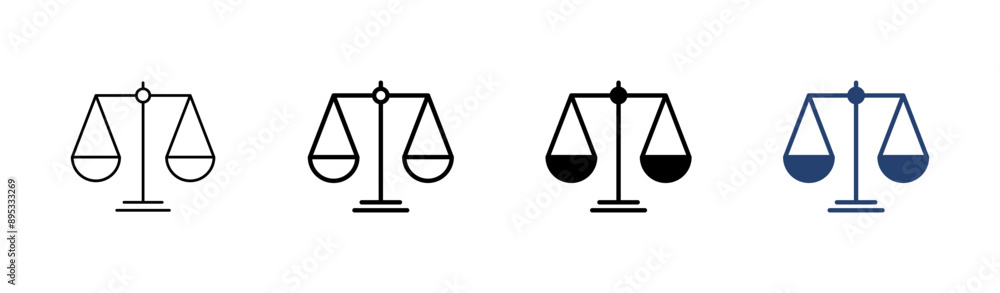 Scales icon set . Law scale icon. Justice sign Scales icon set . Law scale icon. Justice sign