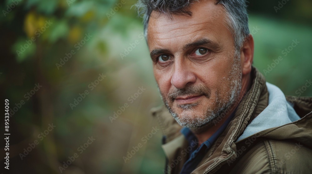 A close-up view of a person's upper body wearing a jacket, no additional context provided A close-up view of a person's upper body wearing a jacket, no additional context provided