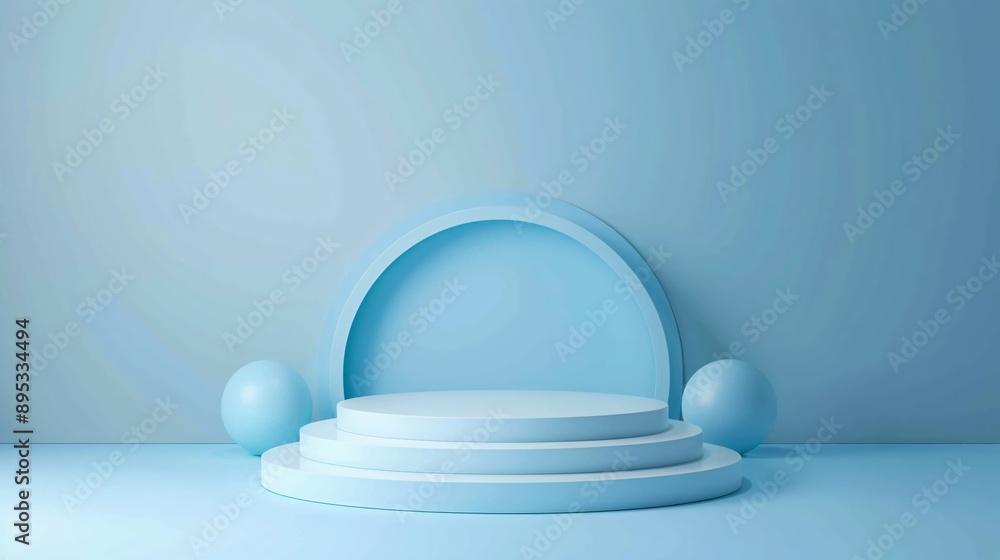 4. Stylish vector abstract 3D blue podium pedestal on a soft blue background, perfect for summer scene product displays and advertisements, providing a fresh and modern look for presentations 4. Stylish vector abstract 3D blue podium pedestal on a soft blue background, perfect for summer scene product displays and advertisements, providing a fresh and modern look for presentations