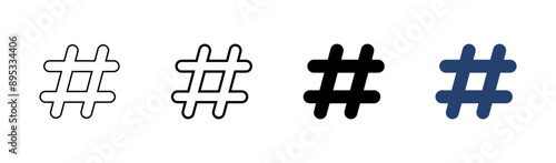 Hashtag icon set. hashtag symbol
