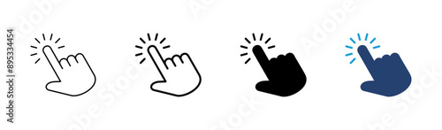 Hand cursor icon set. click icon vector. hand click. pointer