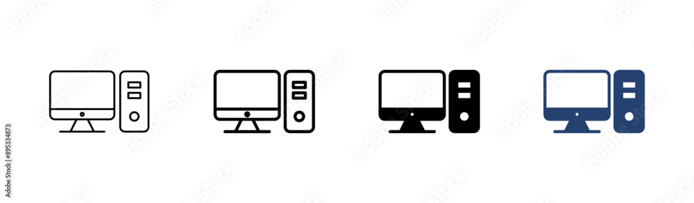 Computer icon set. computer monitor icon vector. Computer icon set. computer monitor icon vector.