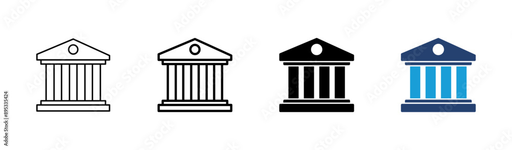Bank icon set. bank vector icon, museum, university Bank icon set. bank vector icon, museum, university