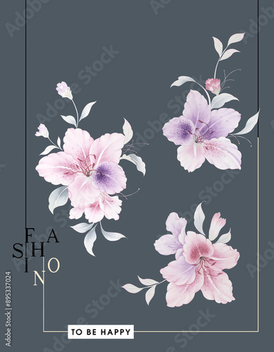 Flowers watercolor illustration.Manual composition.Big Set watercolor elements，Design for textile, wallpapers，Element for design,Greeting card